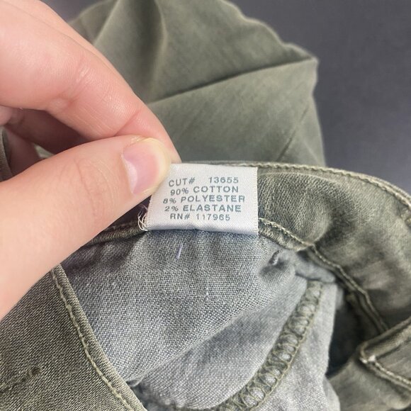 J Brand Women's Vin Mantis Moto Jeans Size 25 Olive Green - Picture 5 of 9